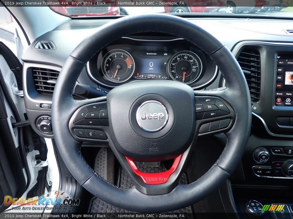 2019 Jeep Cherokee Trailhawk 4x4 Bright White / Black Photo #22