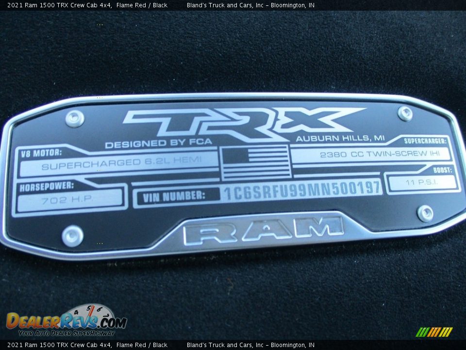 Info Tag of 2021 Ram 1500 TRX Crew Cab 4x4 Photo #31