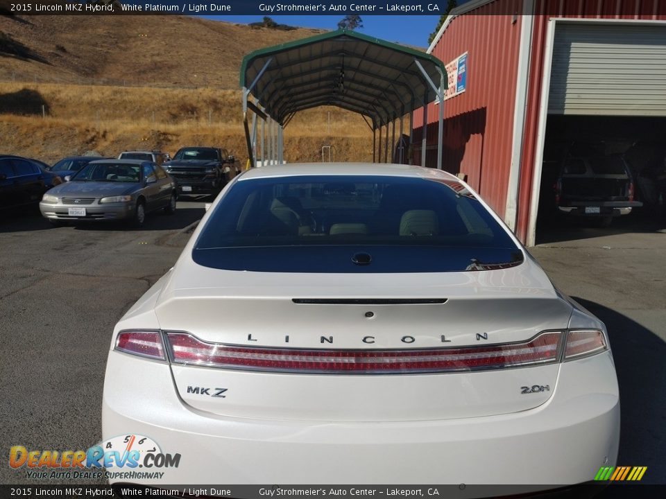 2015 Lincoln MKZ Hybrid White Platinum / Light Dune Photo #5