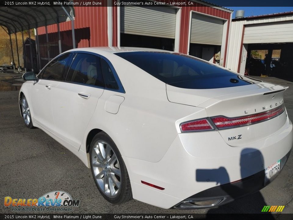 2015 Lincoln MKZ Hybrid White Platinum / Light Dune Photo #6