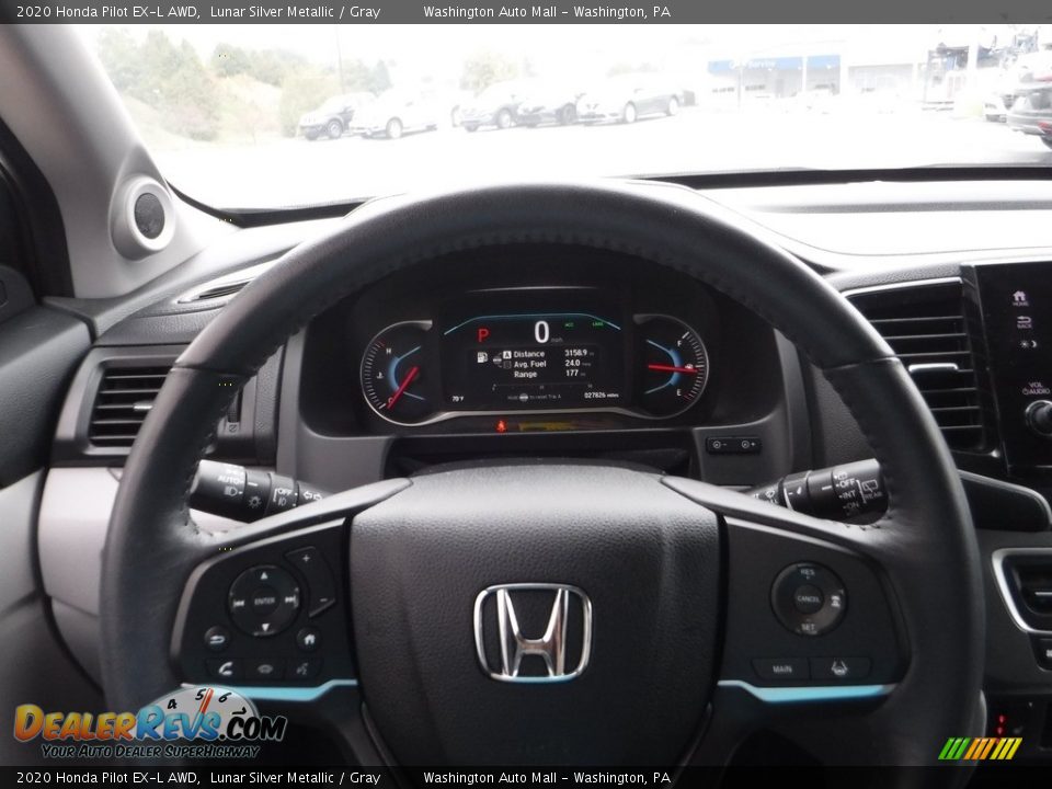 2020 Honda Pilot EX-L AWD Lunar Silver Metallic / Gray Photo #28