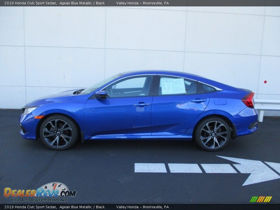 2019 Honda Civic Sport Sedan Agean Blue Metallic / Black Photo #2
