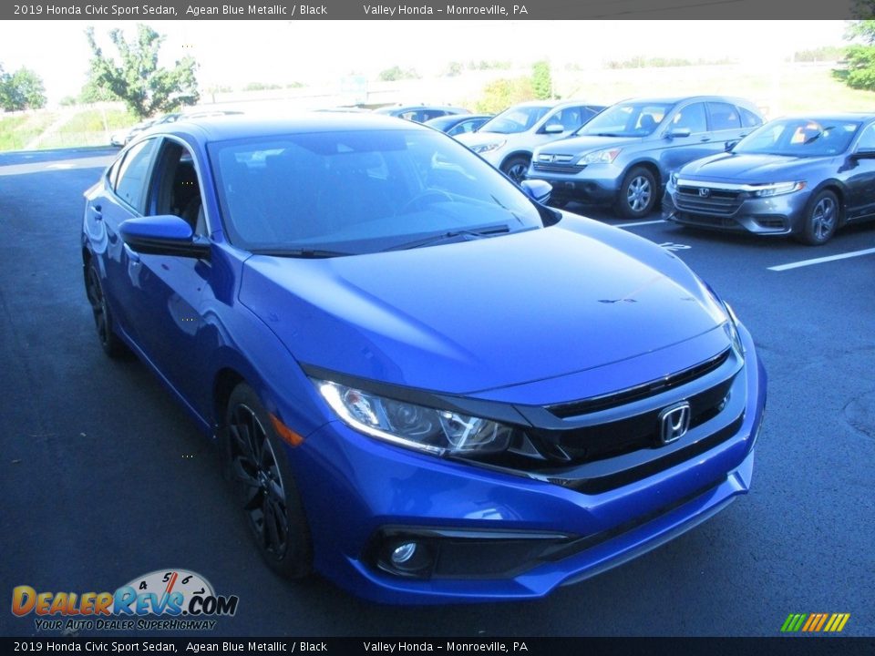 2019 Honda Civic Sport Sedan Agean Blue Metallic / Black Photo #7