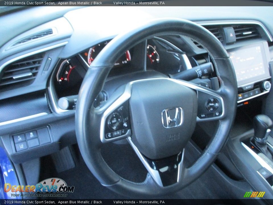 2019 Honda Civic Sport Sedan Agean Blue Metallic / Black Photo #13