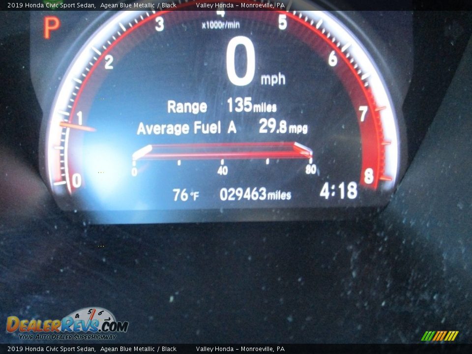 2019 Honda Civic Sport Sedan Agean Blue Metallic / Black Photo #20