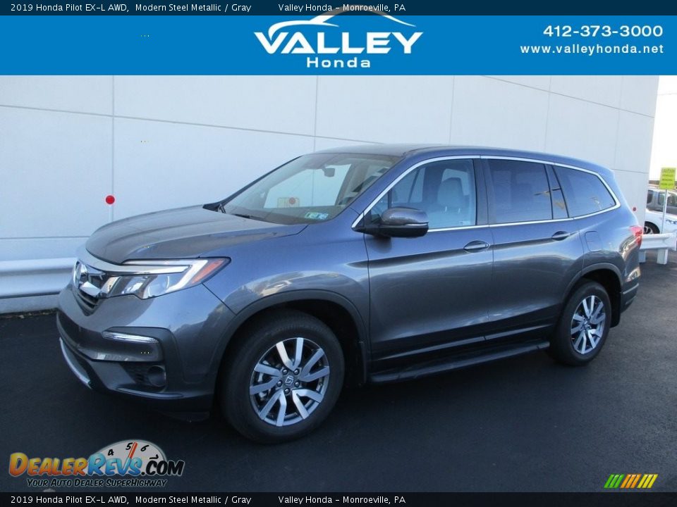 2019 Honda Pilot EX-L AWD Modern Steel Metallic / Gray Photo #1