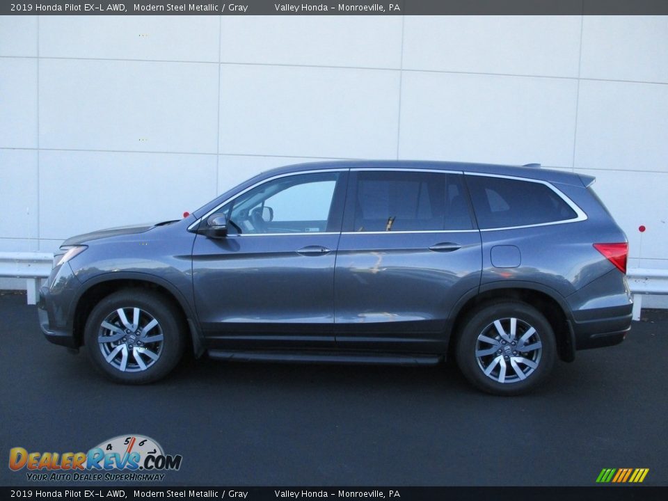2019 Honda Pilot EX-L AWD Modern Steel Metallic / Gray Photo #2