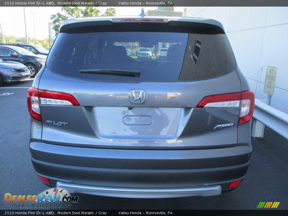 2019 Honda Pilot EX-L AWD Modern Steel Metallic / Gray Photo #4