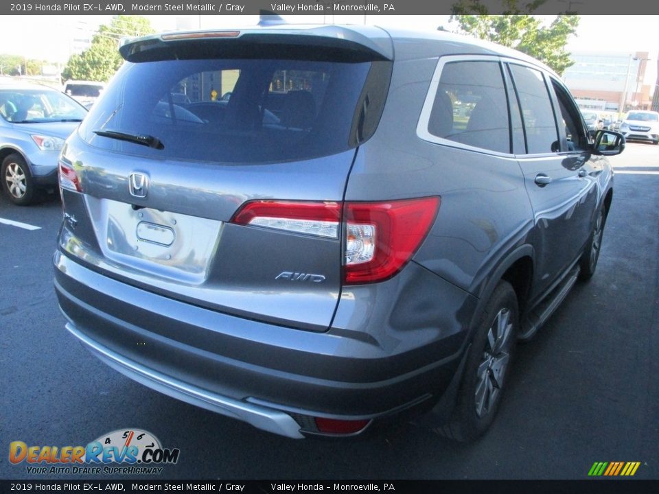 2019 Honda Pilot EX-L AWD Modern Steel Metallic / Gray Photo #5