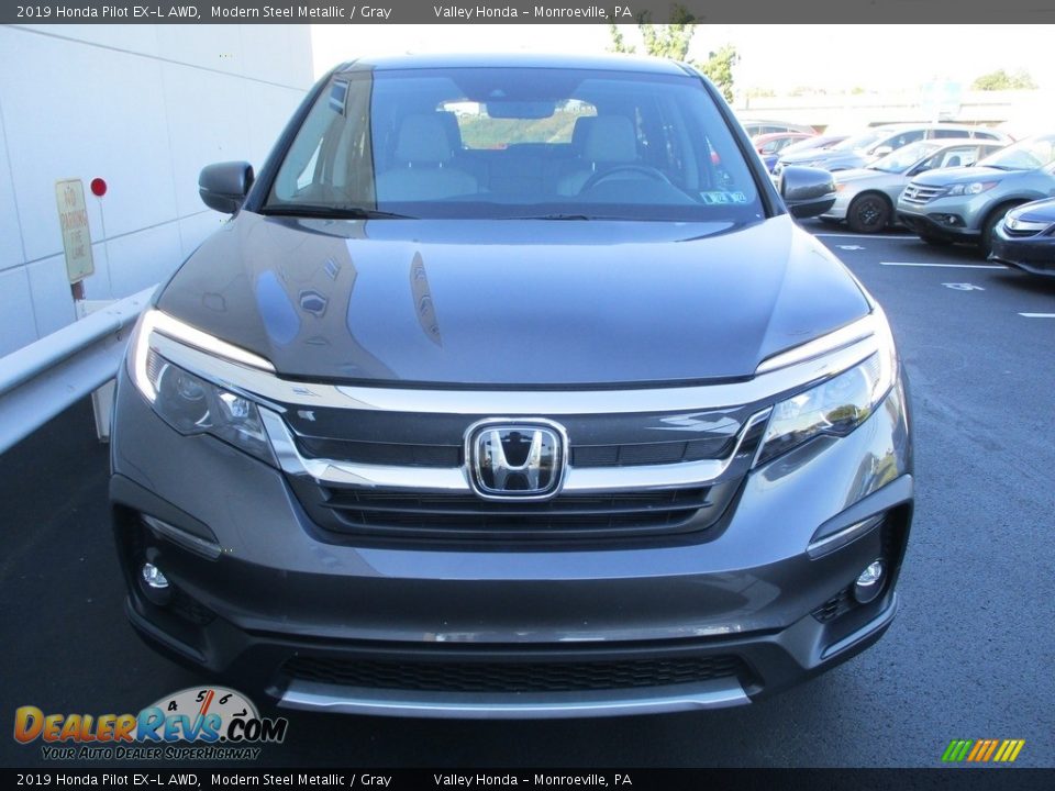 2019 Honda Pilot EX-L AWD Modern Steel Metallic / Gray Photo #9