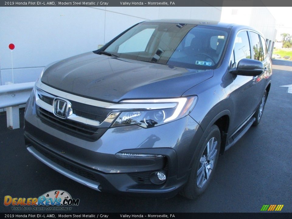 2019 Honda Pilot EX-L AWD Modern Steel Metallic / Gray Photo #10