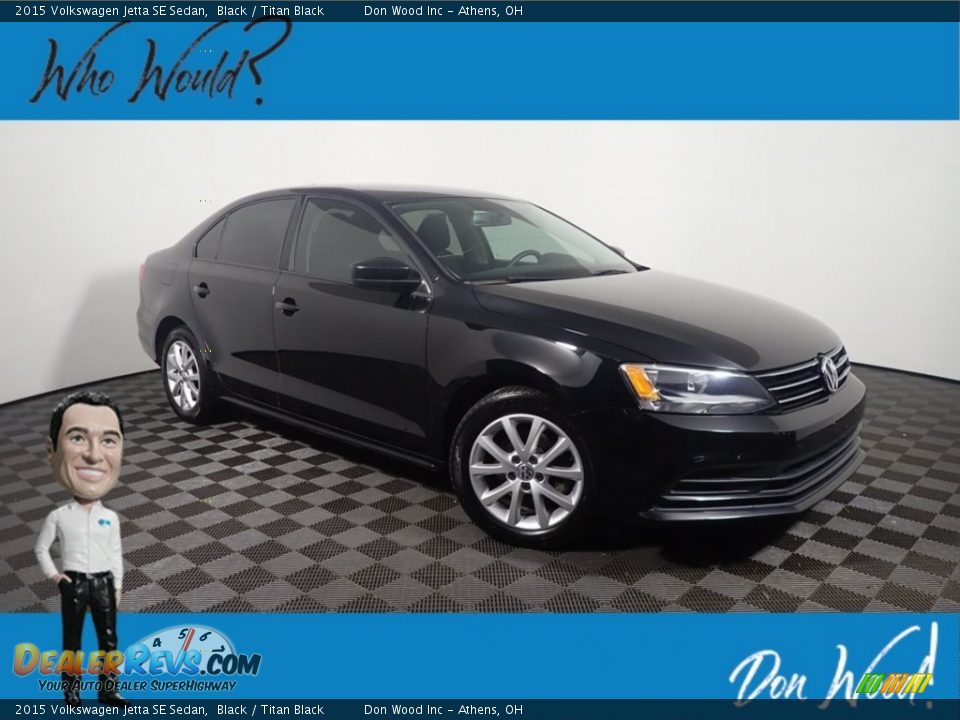 2015 Volkswagen Jetta SE Sedan Black / Titan Black Photo #1