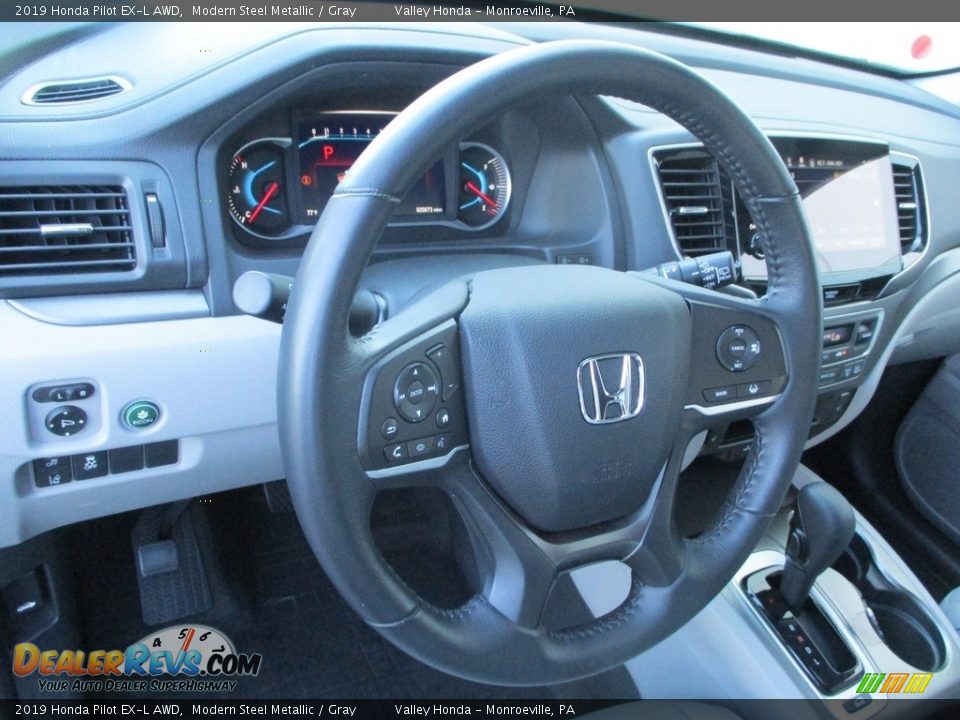 2019 Honda Pilot EX-L AWD Modern Steel Metallic / Gray Photo #15