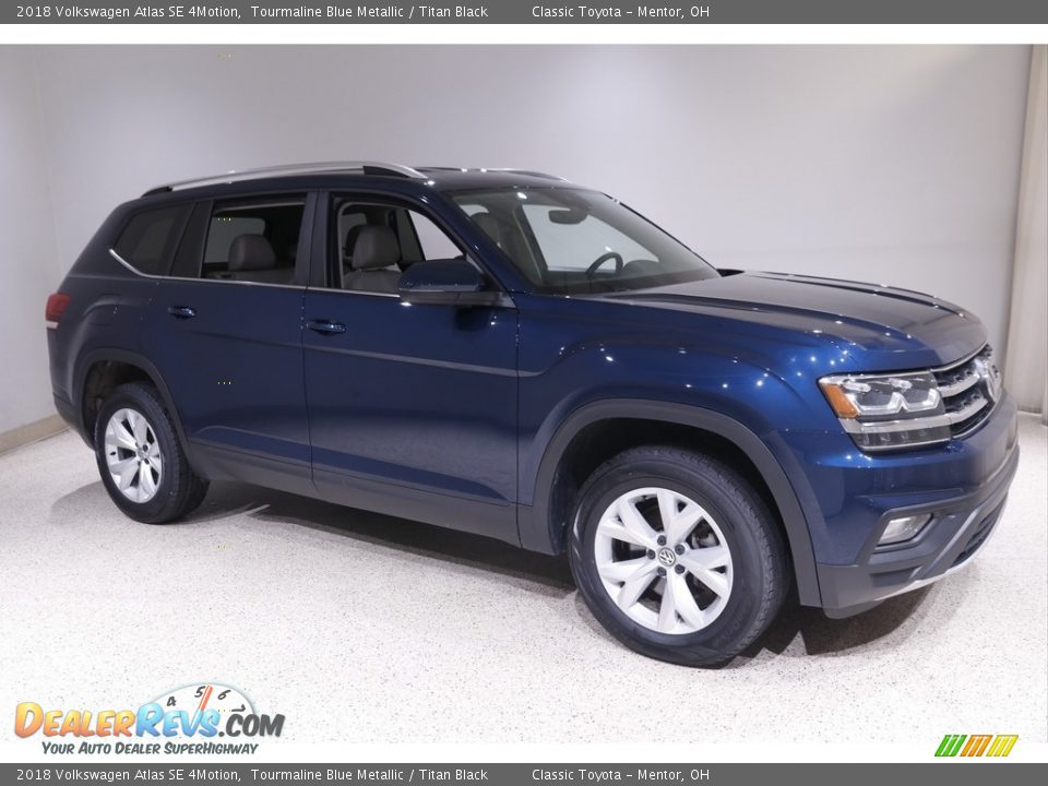 2018 Volkswagen Atlas SE 4Motion Tourmaline Blue Metallic / Titan Black Photo #1