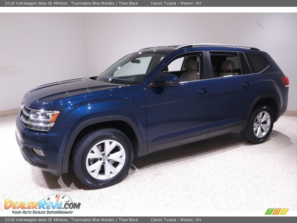 2018 Volkswagen Atlas SE 4Motion Tourmaline Blue Metallic / Titan Black Photo #3