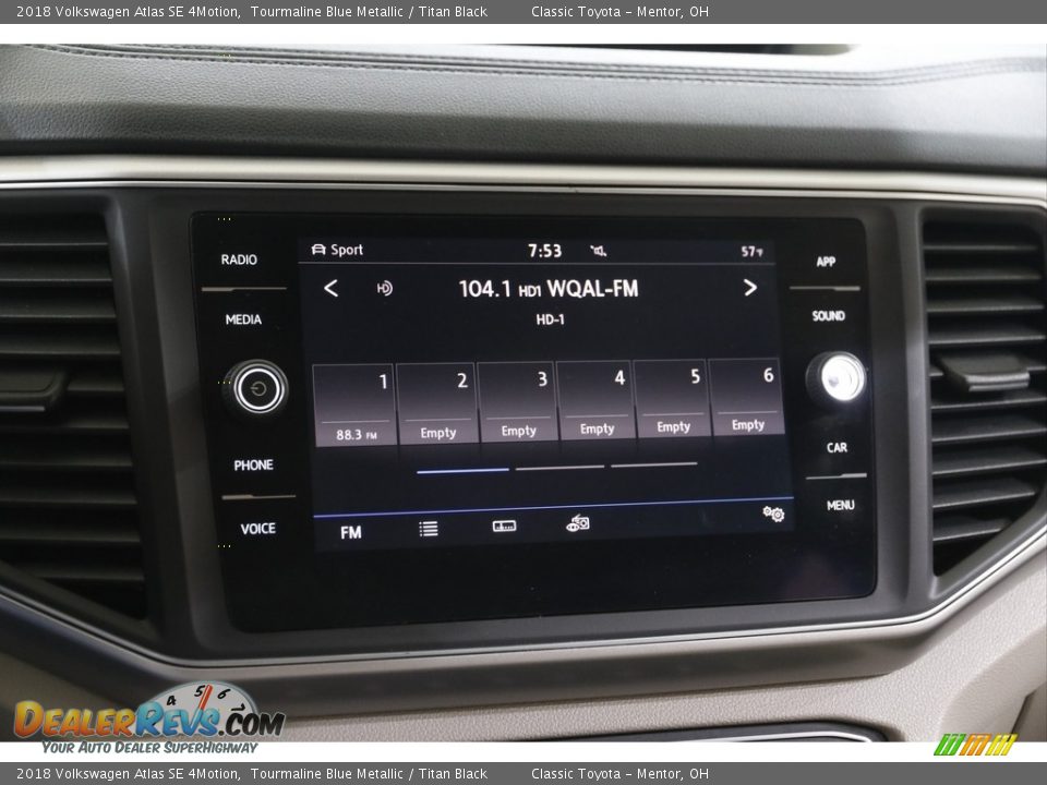 2018 Volkswagen Atlas SE 4Motion Tourmaline Blue Metallic / Titan Black Photo #10