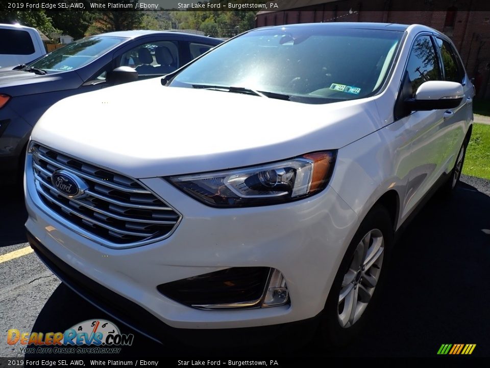 2019 Ford Edge SEL AWD White Platinum / Ebony Photo #1