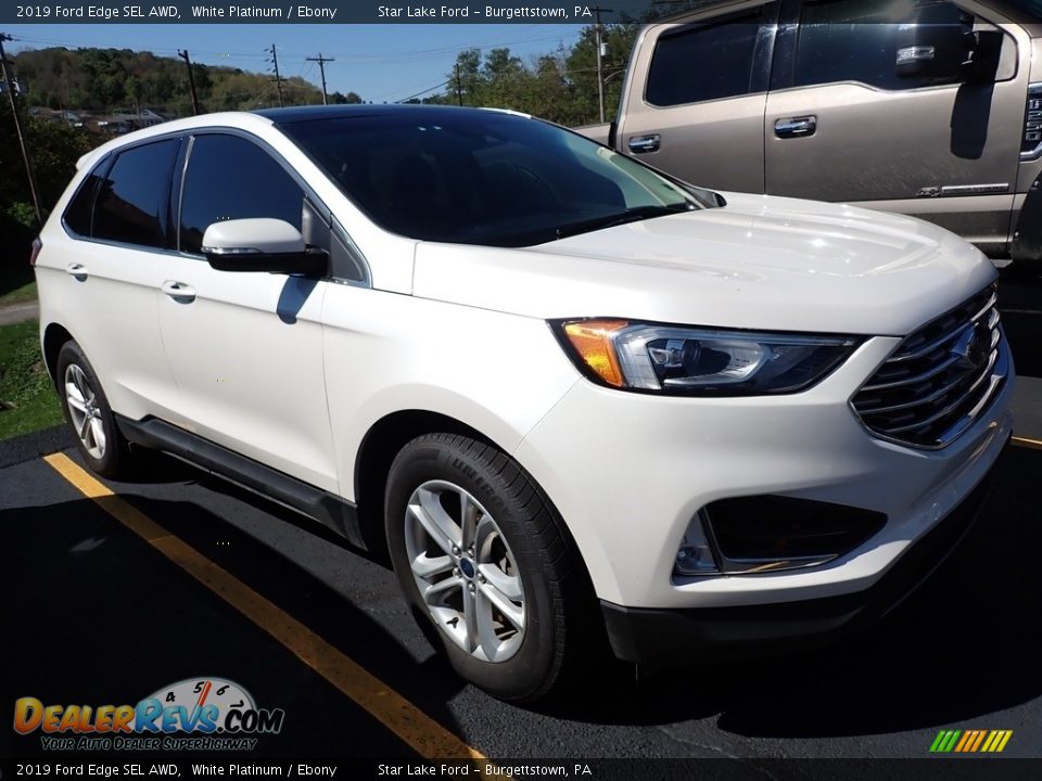 2019 Ford Edge SEL AWD White Platinum / Ebony Photo #4