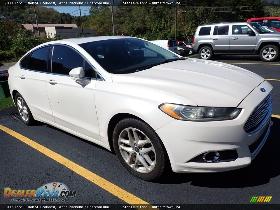2014 Ford Fusion SE EcoBoost White Platinum / Charcoal Black Photo #4
