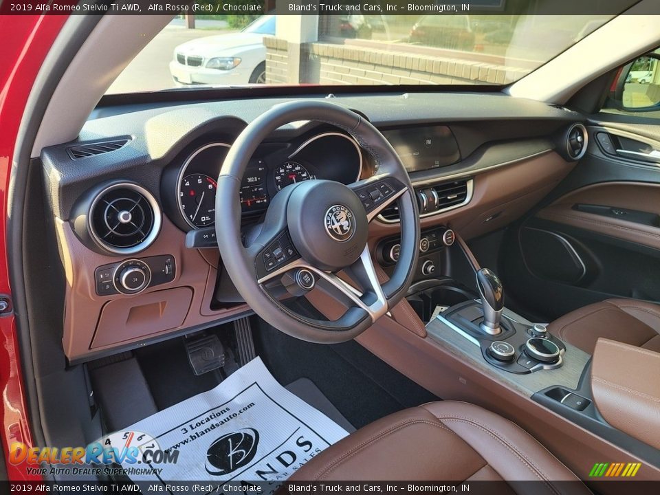 Chocolate Interior - 2019 Alfa Romeo Stelvio Ti AWD Photo #8