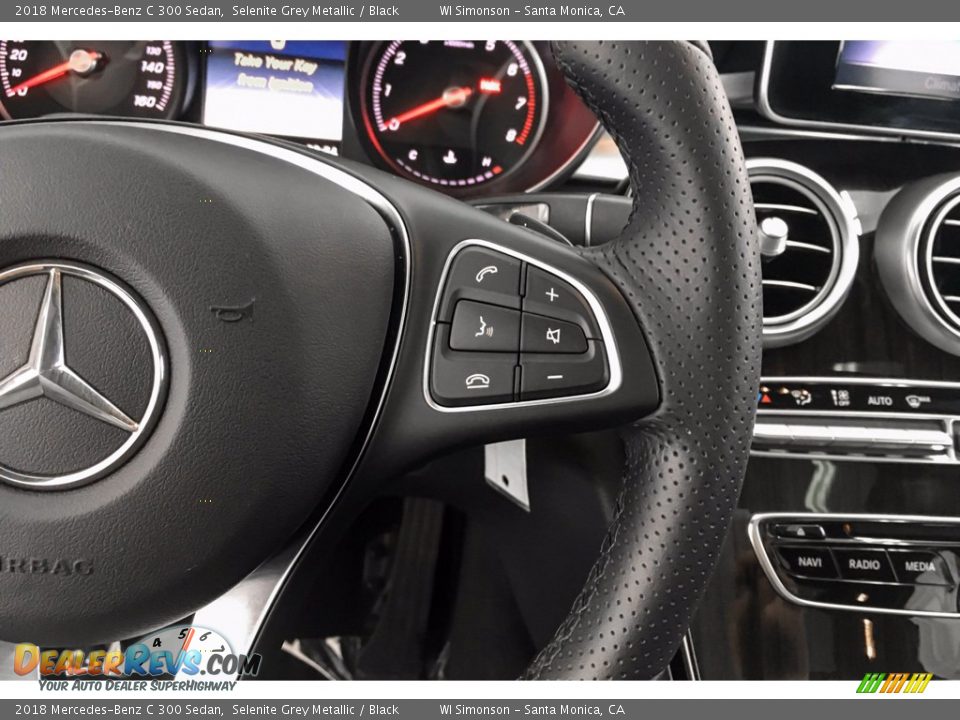 2018 Mercedes-Benz C 300 Sedan Selenite Grey Metallic / Black Photo #20