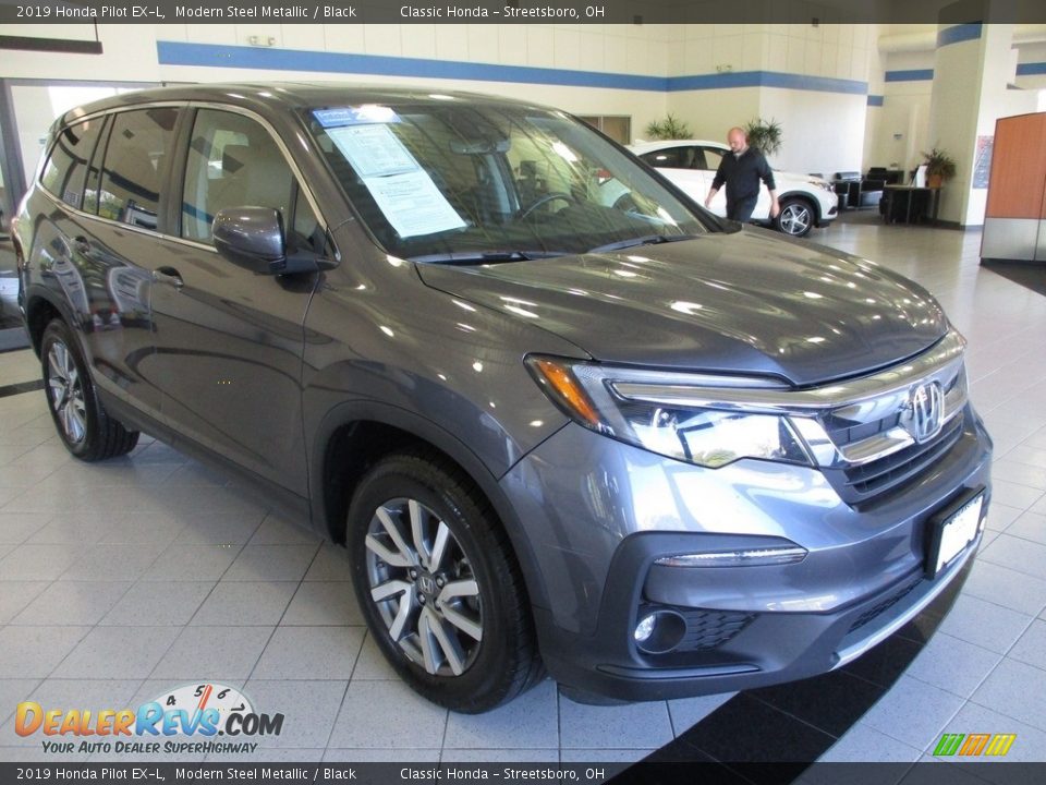 2019 Honda Pilot EX-L Modern Steel Metallic / Black Photo #3