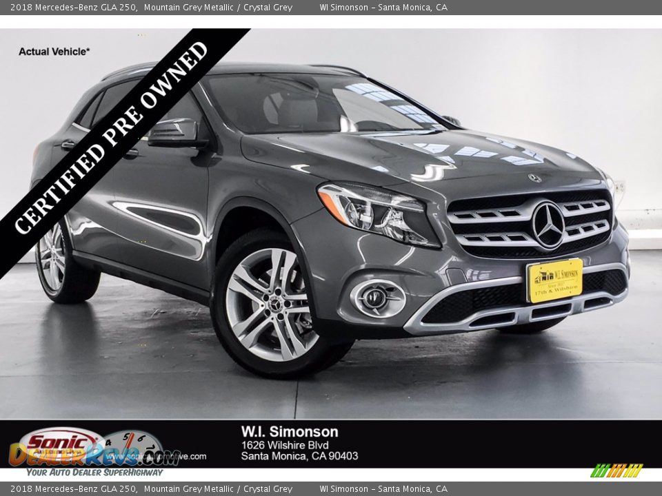 2018 Mercedes-Benz GLA 250 Mountain Grey Metallic / Crystal Grey Photo #1