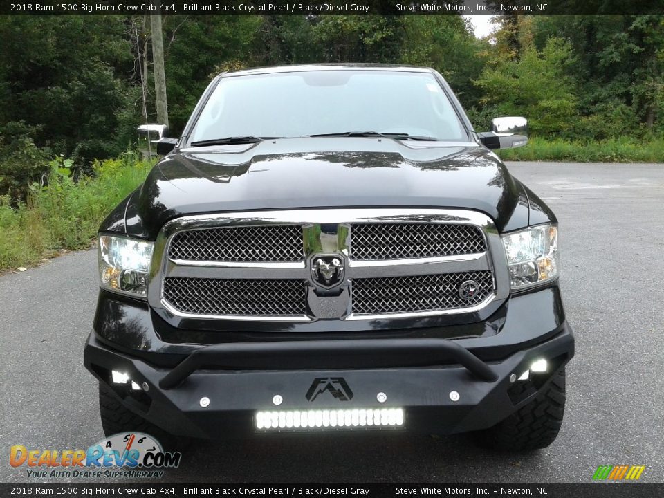 2018 Ram 1500 Big Horn Crew Cab 4x4 Brilliant Black Crystal Pearl / Black/Diesel Gray Photo #3