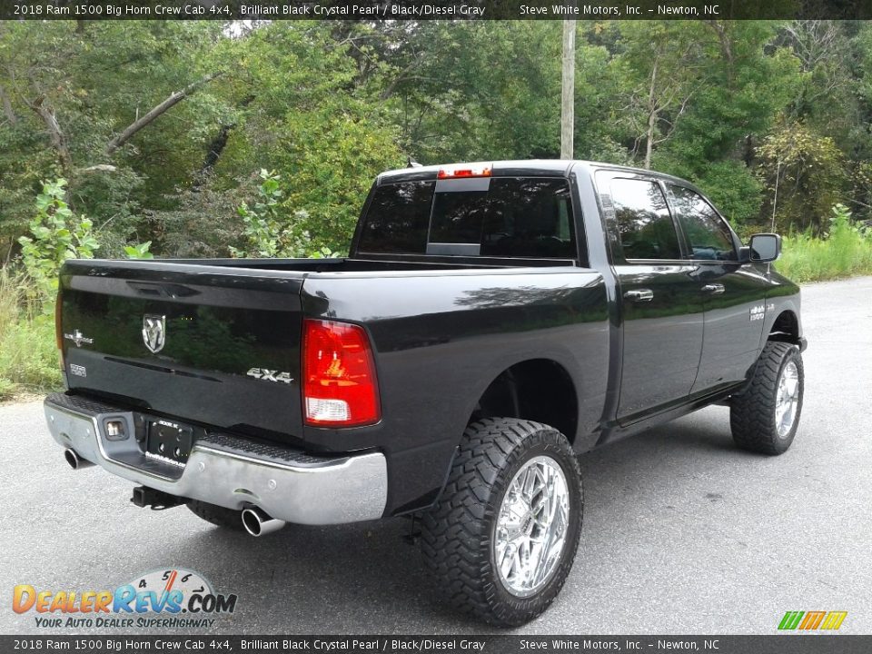 2018 Ram 1500 Big Horn Crew Cab 4x4 Brilliant Black Crystal Pearl / Black/Diesel Gray Photo #6