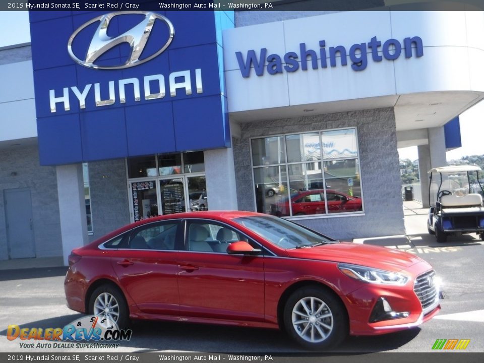 2019 Hyundai Sonata SE Scarlet Red / Gray Photo #2