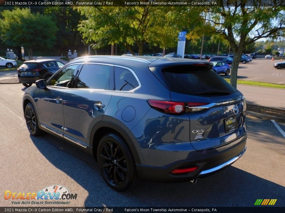 2021 Mazda CX-9 Carbon Edition AWD Polymetal Gray / Red Photo #5