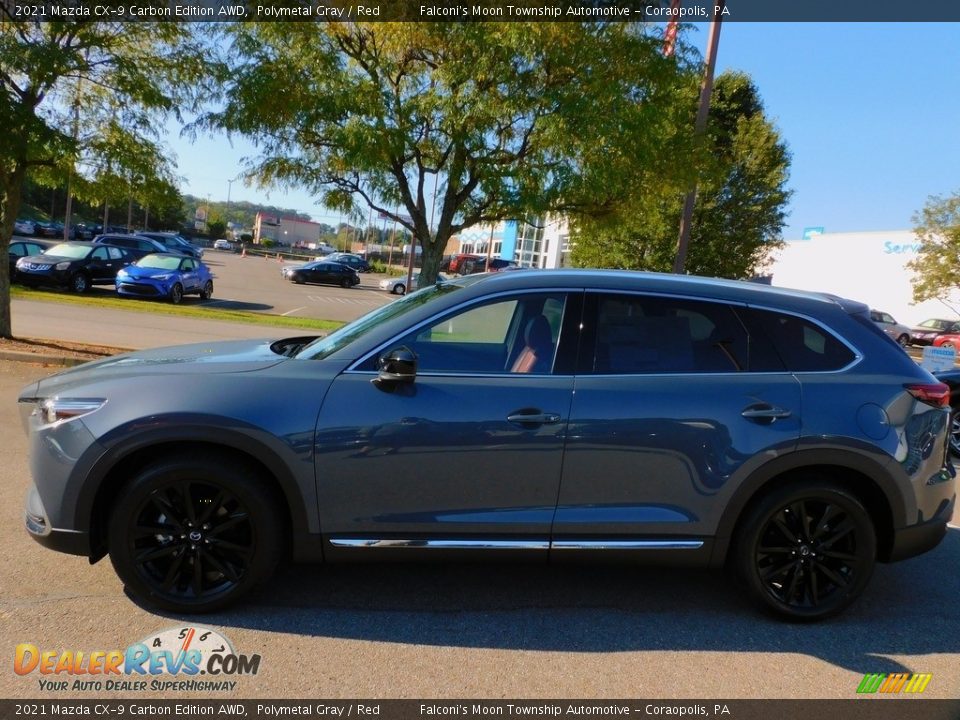 2021 Mazda CX-9 Carbon Edition AWD Polymetal Gray / Red Photo #6