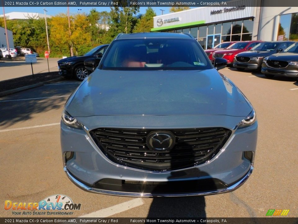 2021 Mazda CX-9 Carbon Edition AWD Polymetal Gray / Red Photo #8