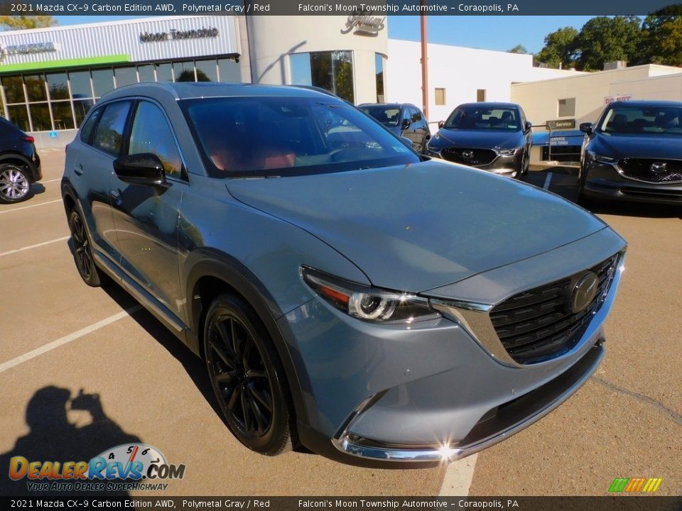 2021 Mazda CX-9 Carbon Edition AWD Polymetal Gray / Red Photo #9
