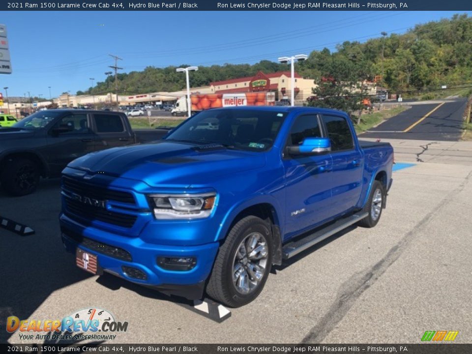 2021 Ram 1500 Laramie Crew Cab 4x4 Hydro Blue Pearl / Black Photo #1