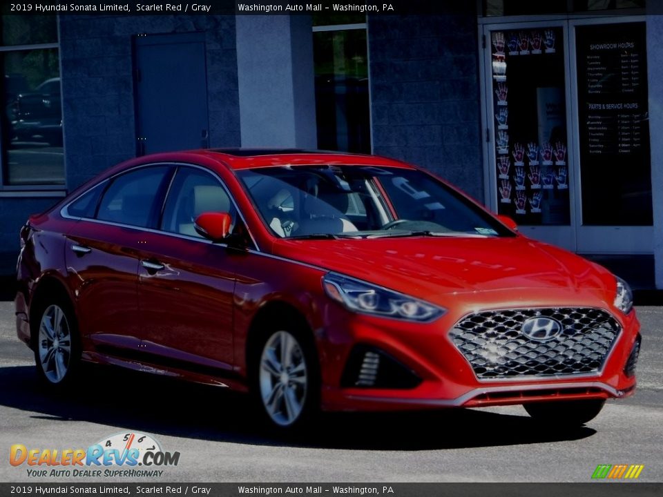 2019 Hyundai Sonata Limited Scarlet Red / Gray Photo #1