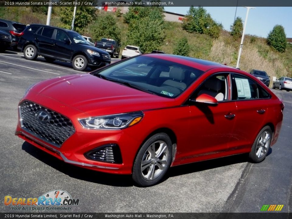 2019 Hyundai Sonata Limited Scarlet Red / Gray Photo #5