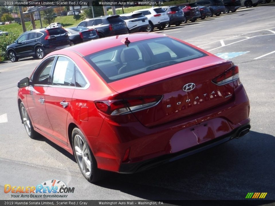 2019 Hyundai Sonata Limited Scarlet Red / Gray Photo #7