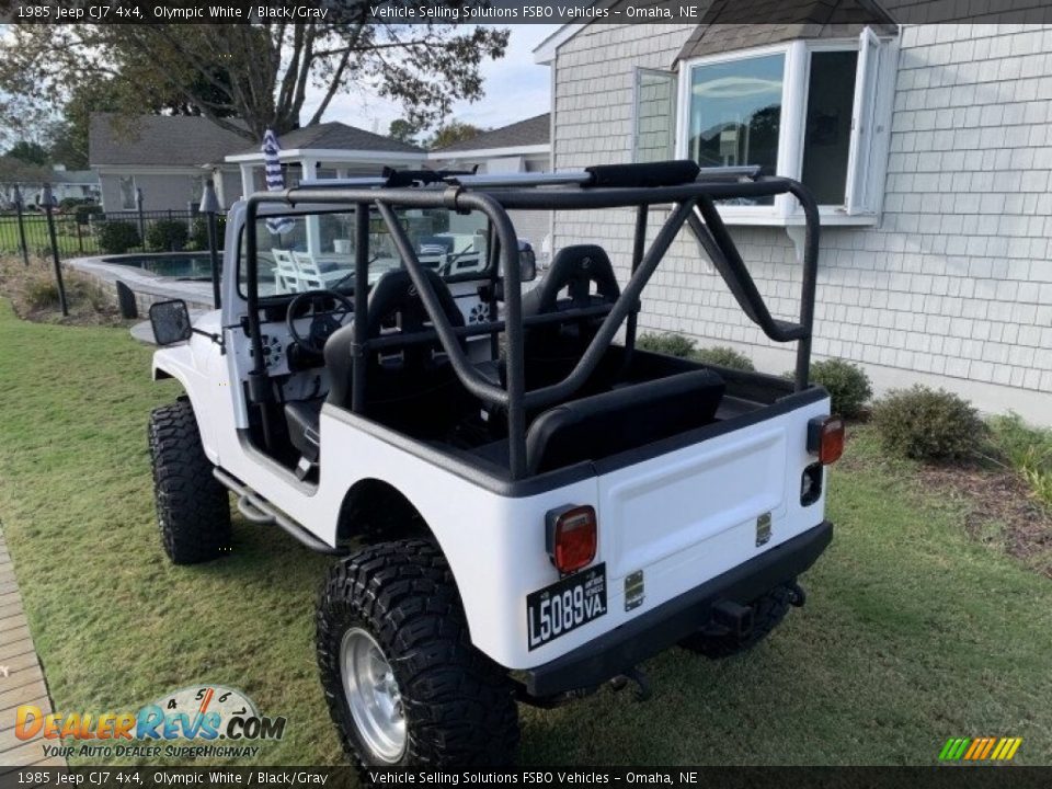 1985 Jeep CJ7 4x4 Olympic White / Black/Gray Photo #8