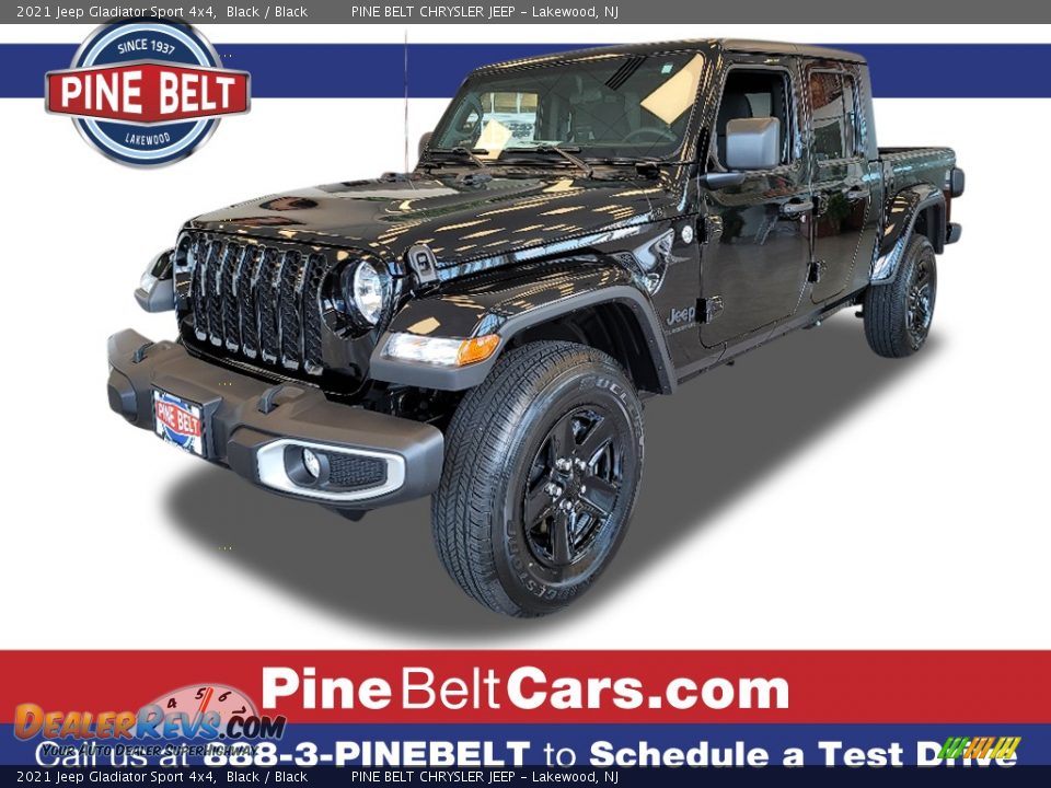 2021 Jeep Gladiator Sport 4x4 Black / Black Photo #1