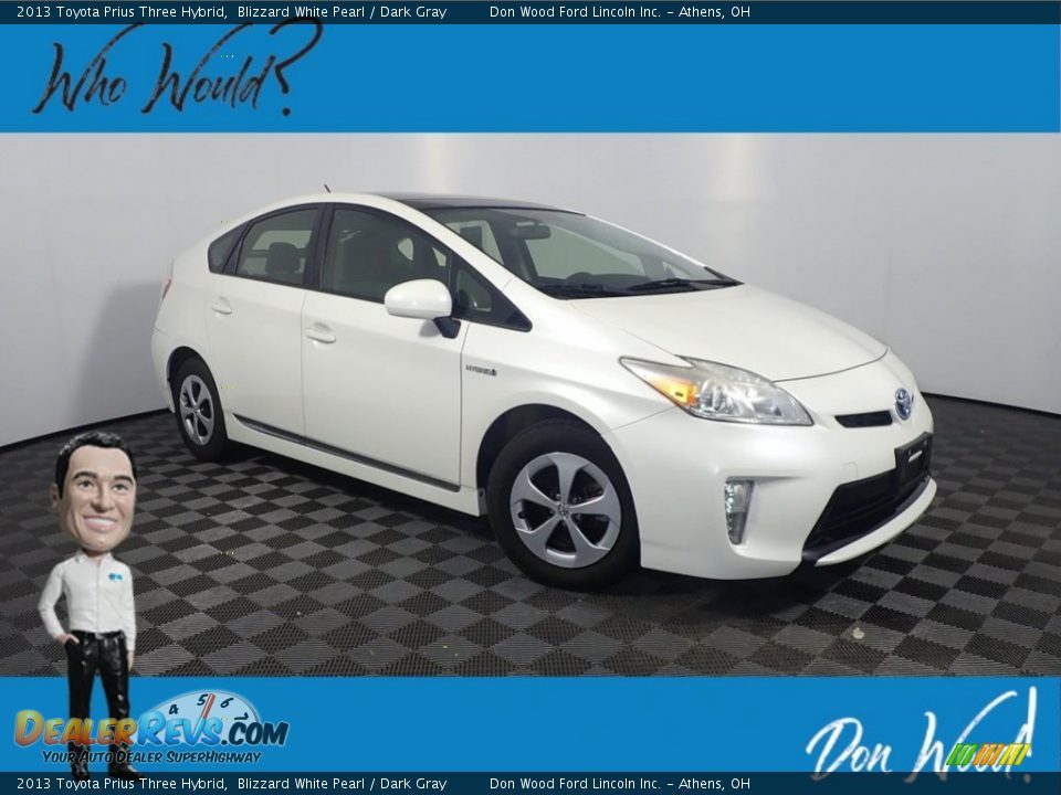 2013 Toyota Prius Three Hybrid Blizzard White Pearl / Dark Gray Photo #1