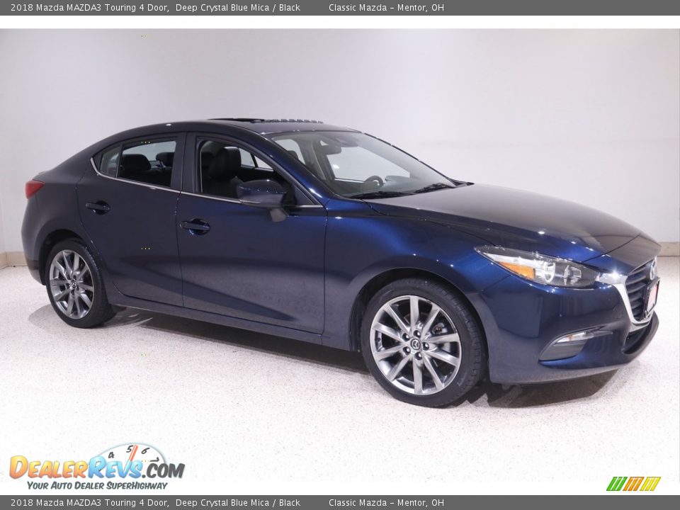 2018 Mazda MAZDA3 Touring 4 Door Deep Crystal Blue Mica / Black Photo #1