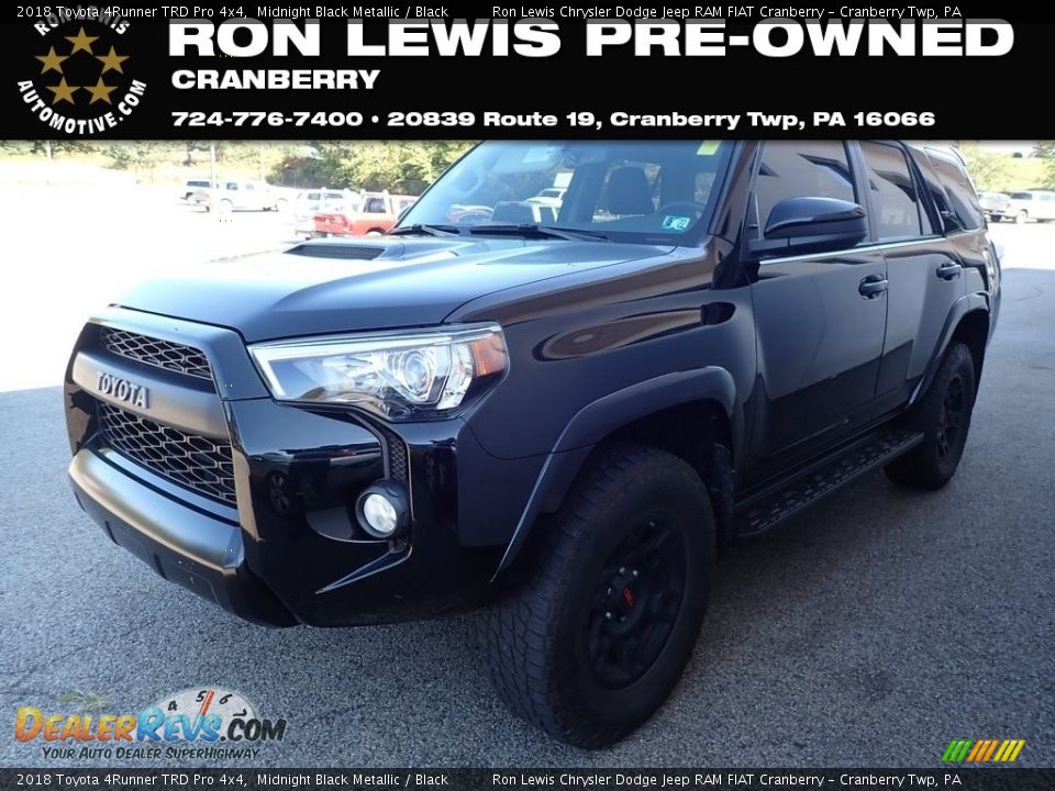 2018 Toyota 4Runner TRD Pro 4x4 Midnight Black Metallic / Black Photo #1