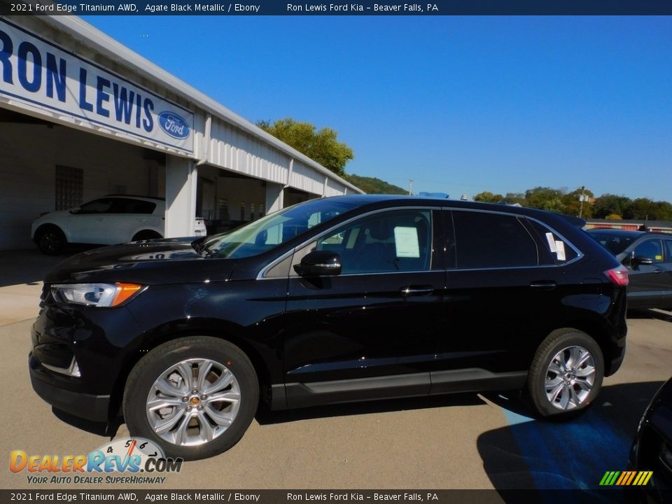 2021 Ford Edge Titanium AWD Agate Black Metallic / Ebony Photo #6