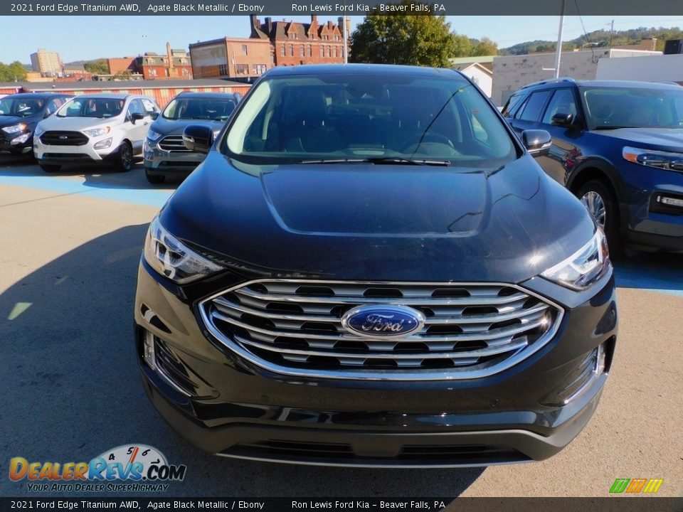 2021 Ford Edge Titanium AWD Agate Black Metallic / Ebony Photo #8