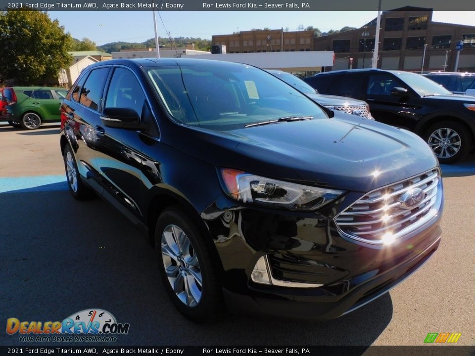 2021 Ford Edge Titanium AWD Agate Black Metallic / Ebony Photo #9