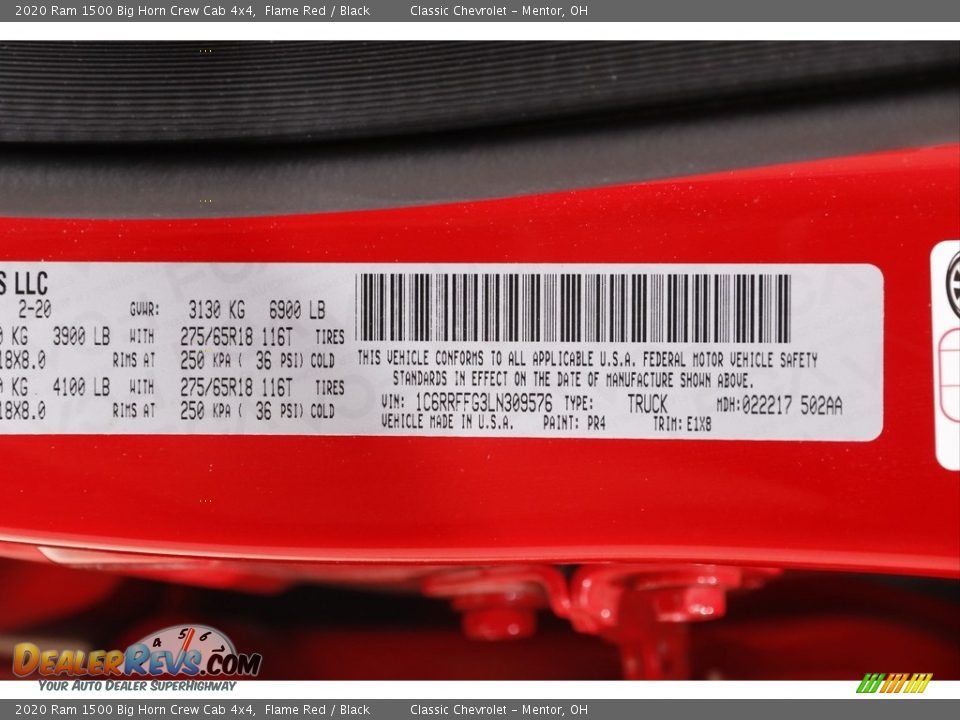 2020 Ram 1500 Big Horn Crew Cab 4x4 Flame Red / Black Photo #18