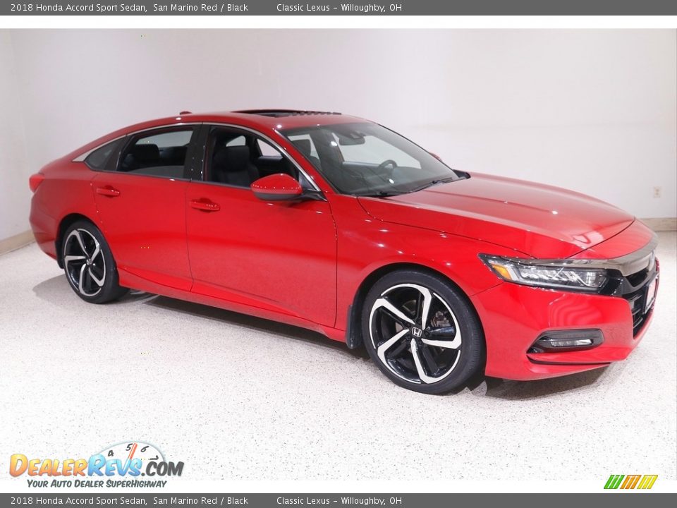 2018 Honda Accord Sport Sedan San Marino Red / Black Photo #1