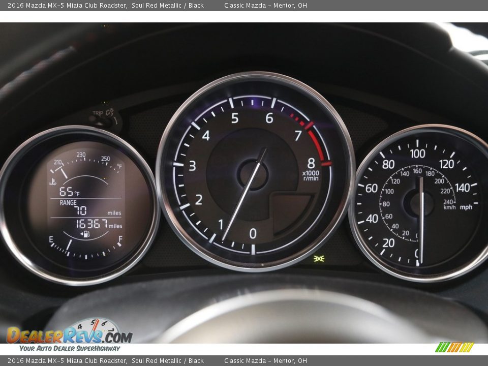 2016 Mazda MX-5 Miata Club Roadster Soul Red Metallic / Black Photo #8