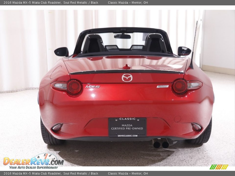 2016 Mazda MX-5 Miata Club Roadster Soul Red Metallic / Black Photo #17
